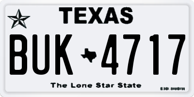 TX license plate BUK4717