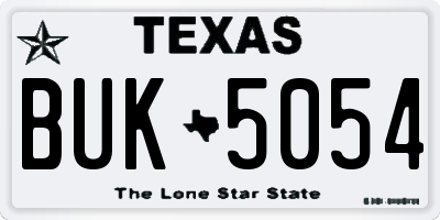 TX license plate BUK5054