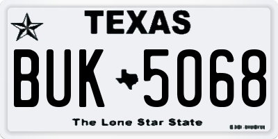 TX license plate BUK5068