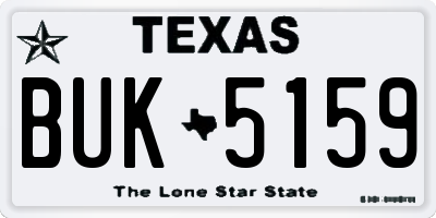 TX license plate BUK5159
