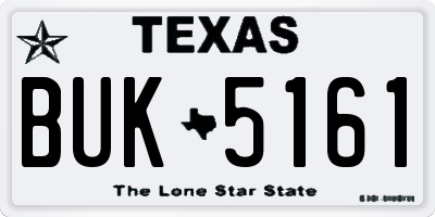 TX license plate BUK5161