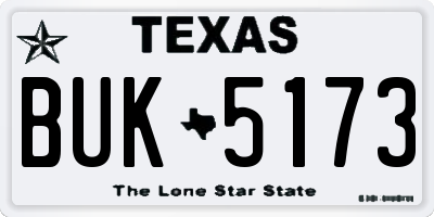 TX license plate BUK5173