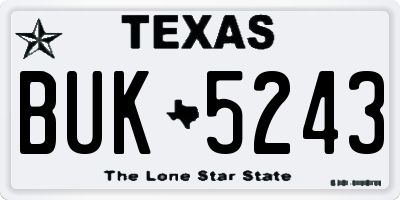 TX license plate BUK5243