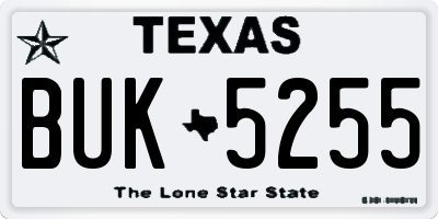 TX license plate BUK5255