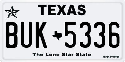 TX license plate BUK5336