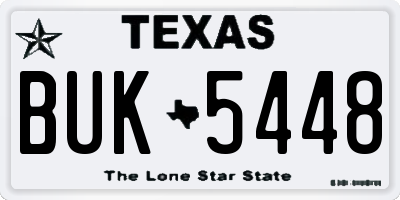 TX license plate BUK5448