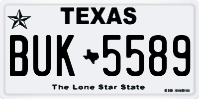 TX license plate BUK5589