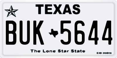 TX license plate BUK5644