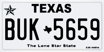 TX license plate BUK5659