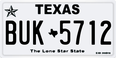 TX license plate BUK5712