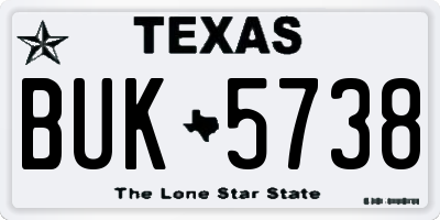 TX license plate BUK5738