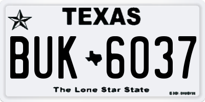 TX license plate BUK6037