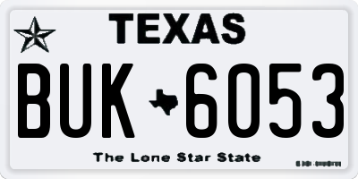 TX license plate BUK6053