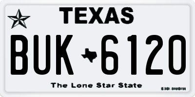 TX license plate BUK6120