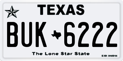 TX license plate BUK6222