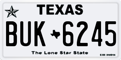 TX license plate BUK6245