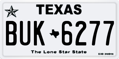 TX license plate BUK6277