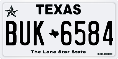 TX license plate BUK6584