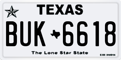 TX license plate BUK6618