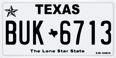 TX license plate BUK6713