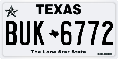 TX license plate BUK6772