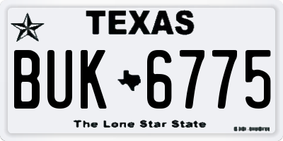 TX license plate BUK6775