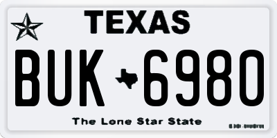TX license plate BUK6980
