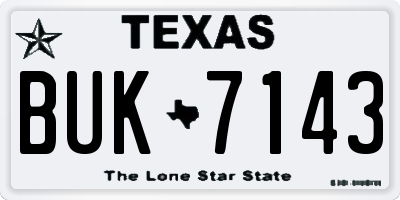 TX license plate BUK7143