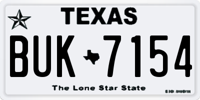 TX license plate BUK7154