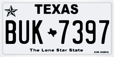 TX license plate BUK7397