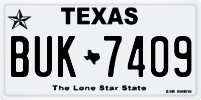 TX license plate BUK7409