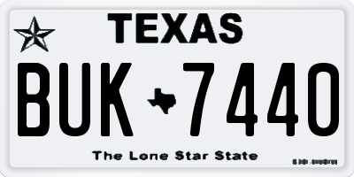 TX license plate BUK7440