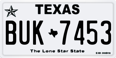 TX license plate BUK7453