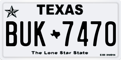 TX license plate BUK7470
