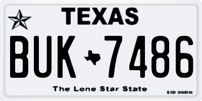 TX license plate BUK7486