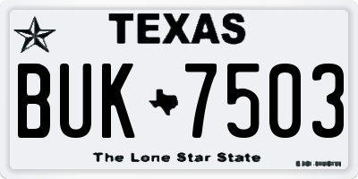 TX license plate BUK7503