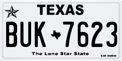 TX license plate BUK7623