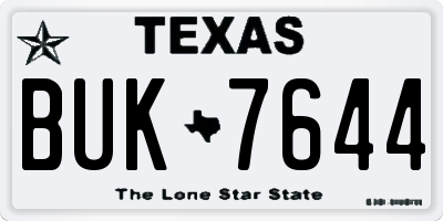 TX license plate BUK7644