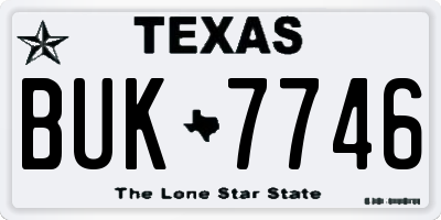 TX license plate BUK7746