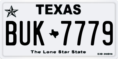 TX license plate BUK7779