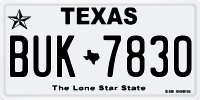 TX license plate BUK7830