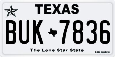TX license plate BUK7836