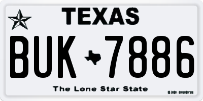 TX license plate BUK7886