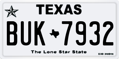 TX license plate BUK7932
