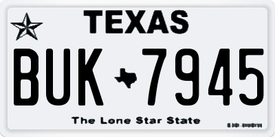 TX license plate BUK7945
