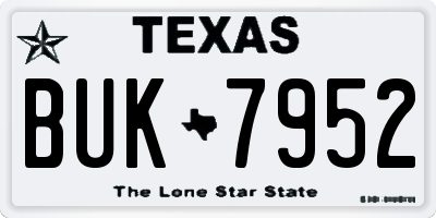 TX license plate BUK7952