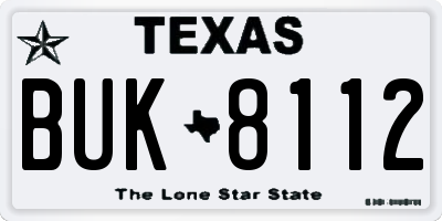 TX license plate BUK8112