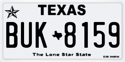 TX license plate BUK8159
