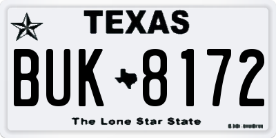 TX license plate BUK8172
