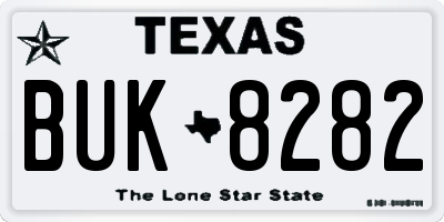 TX license plate BUK8282